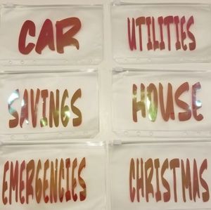 New A6 Budget Planner Pockets w/Pink Iridescent Titles